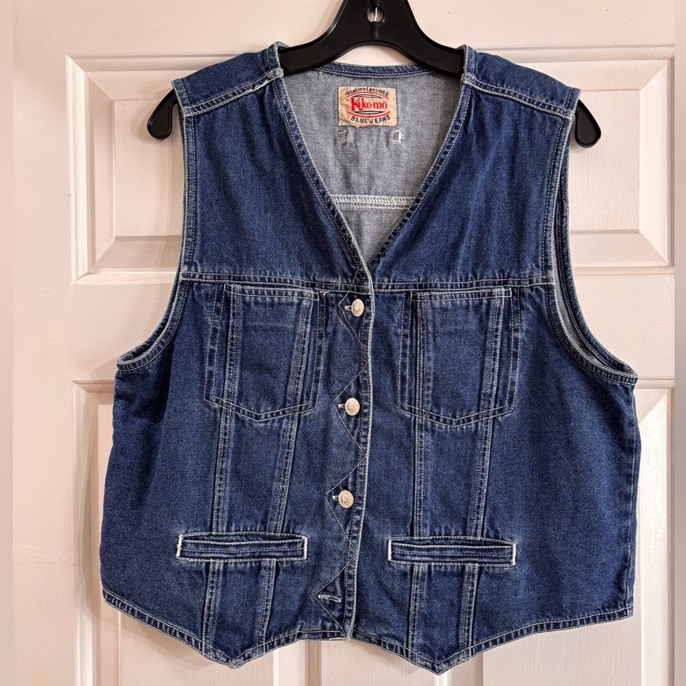 Vintage Kikomo Blue Jeans Dark Denim Vest